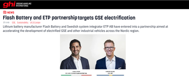 Flash Battery and ETP partnership targets GSE electrification | Flash Battery