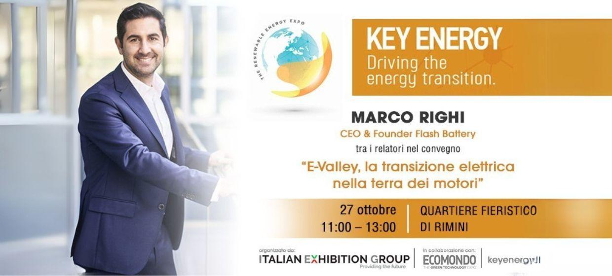 Key Energy 2021: Marco Righi speaker at the conference “E-Valley, electric transition in the Motor Valley” | Flash Battery