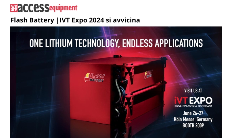 we are access equipment flash battery ivt expo 2024 approche